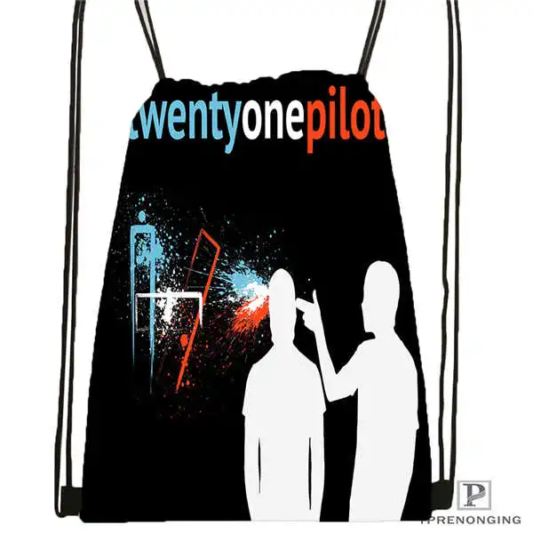 Custom Twenty One Piolots Drawstring рюкзак сумка милый детский (Черная задняя часть) 31x40 см #2018612 01