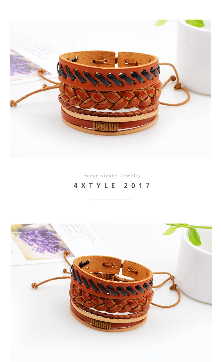 Новая простая Ретро индивидуальная модная Изысканная тканая кожаная Вощеная