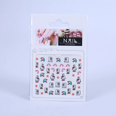 010 Новейшие 3D hello kitty декоративные Стикеры для дизайна ногтей водные наклейки для ногтей Переводные Фольга инструменты для маникюра мультяшный дизайн - Цвет: 010