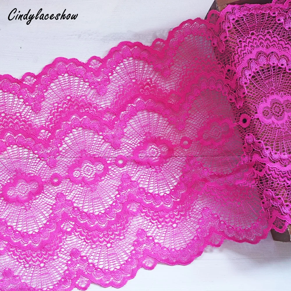 

2Yards 22.5cm Wide Hot Red Elastic Lace Fabric DIY Sewing Accessories stretch Lace Trim Underwear Lingeire Garments Sewing Craft