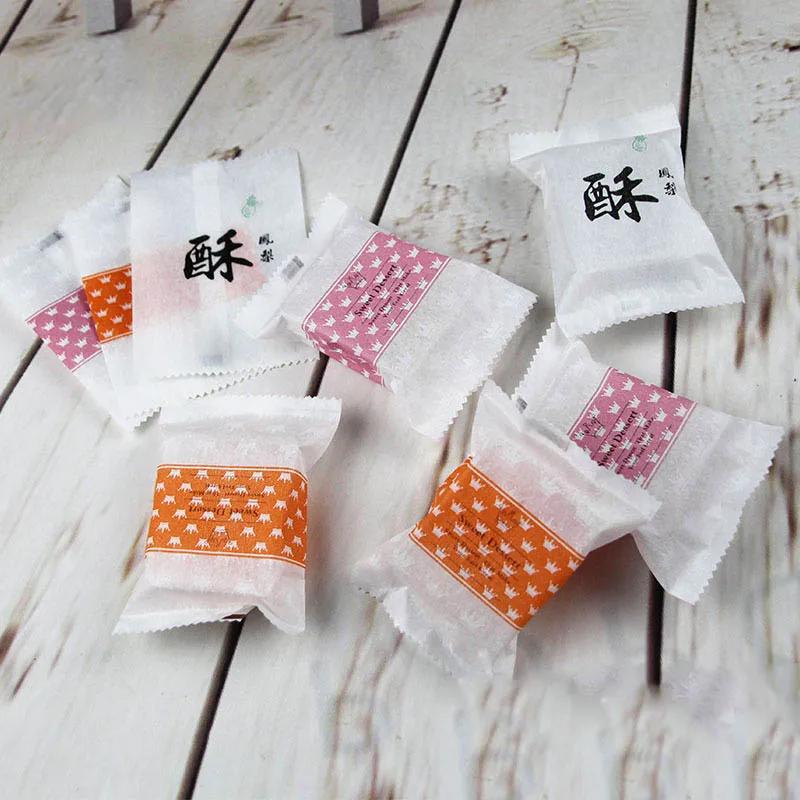 

100PCS Pineapple Cake Plastic Bags Cake Cookie Candy Wrapping Paper Gift Packaging Bag For Biscuits Snack Baking Package Bakery