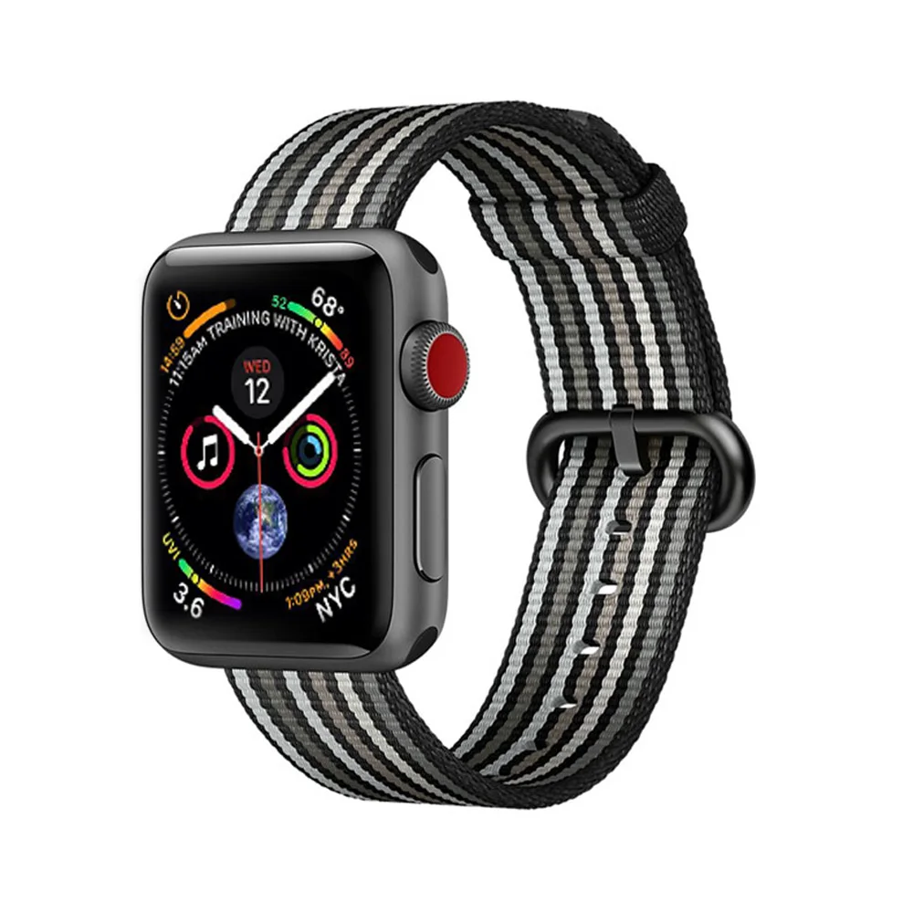 Тканый нейлоновый ремешок для наручных часов Apple Watch 4 44 мм 40 42 38 iwatch версия 4/3/2/1