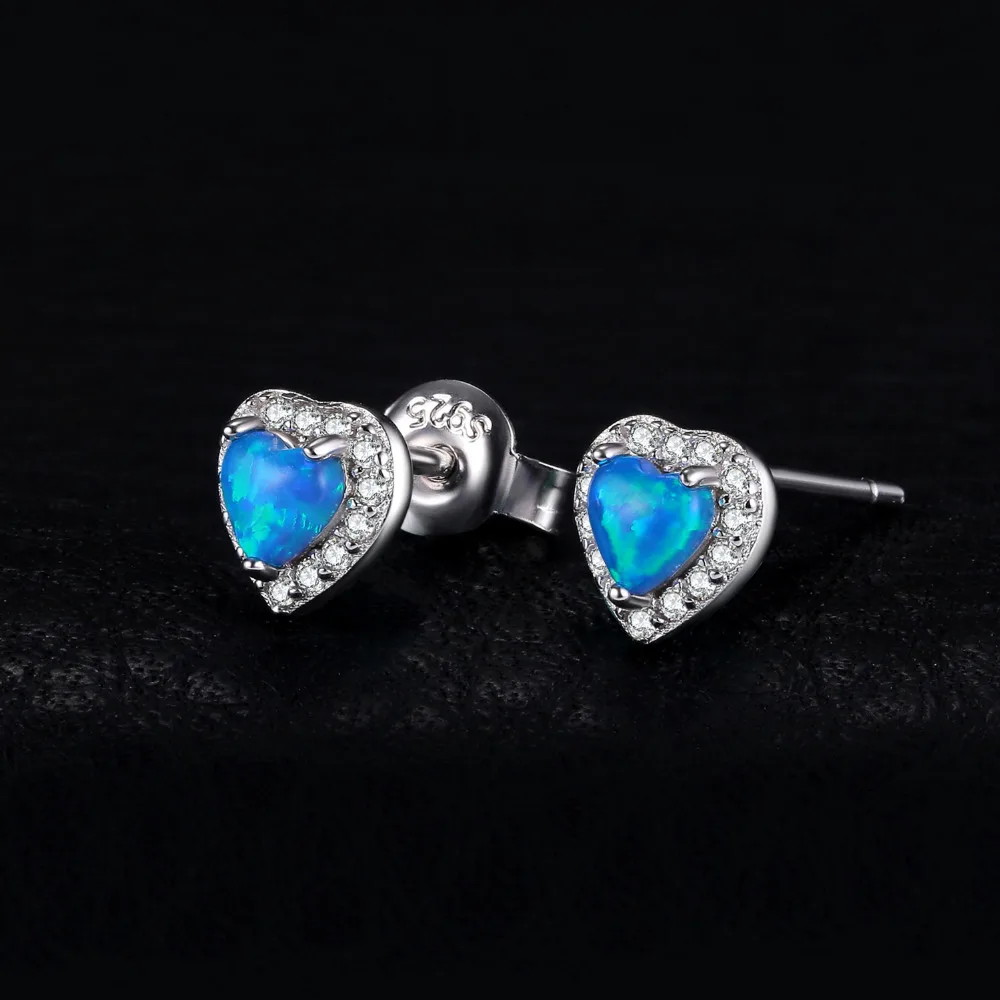 JewelryPalace сердце кабошон создан черный опал серьги Аутентичные 100% 925 пробы