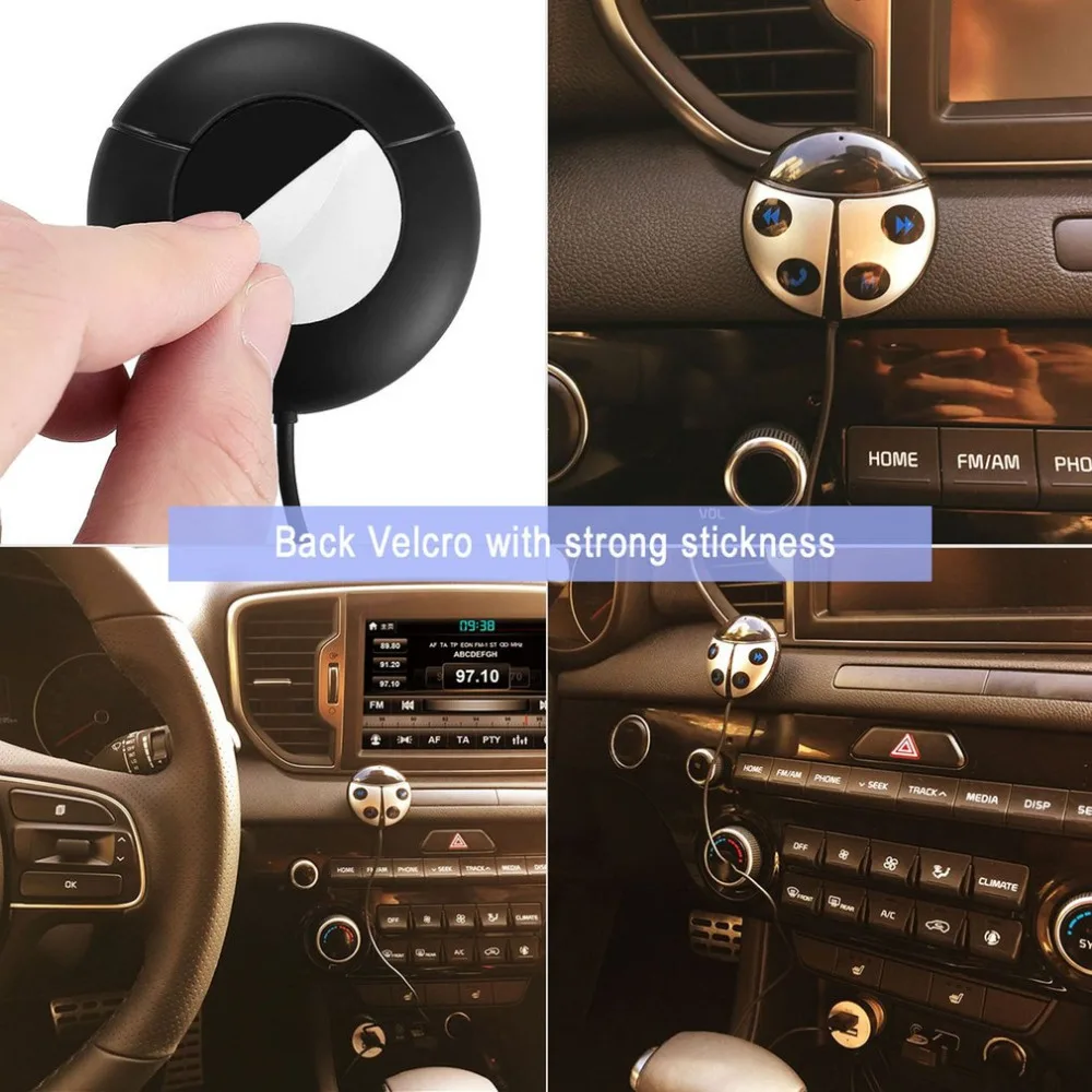 Новая Милая Божья коровка форма беспроводной Bluetooth передатчик приемник Bluetooth автомобильный комплект громкой связи FM модулятор с светодиодный экран