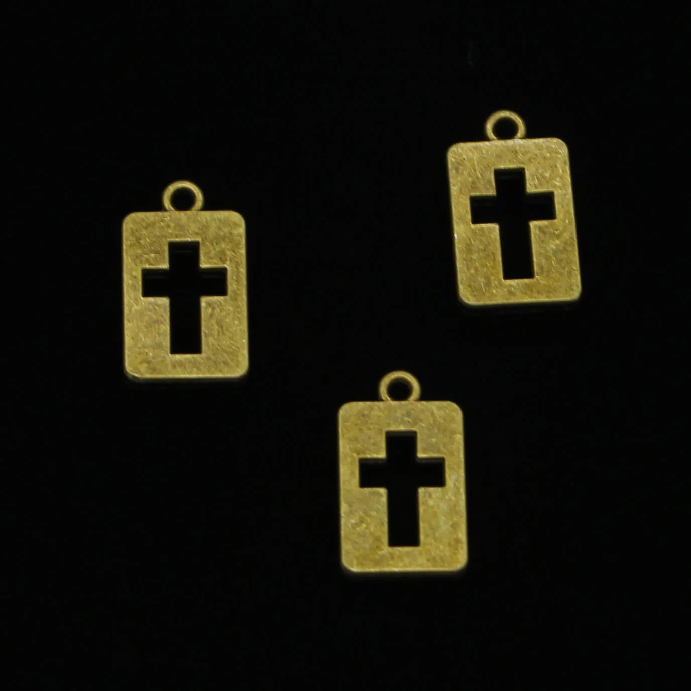 100 pcs Antique Bronze Plated cross cut Charms for Jewelry Making DIY Handmade Pendants 20*12mm | Украшения и аксессуары