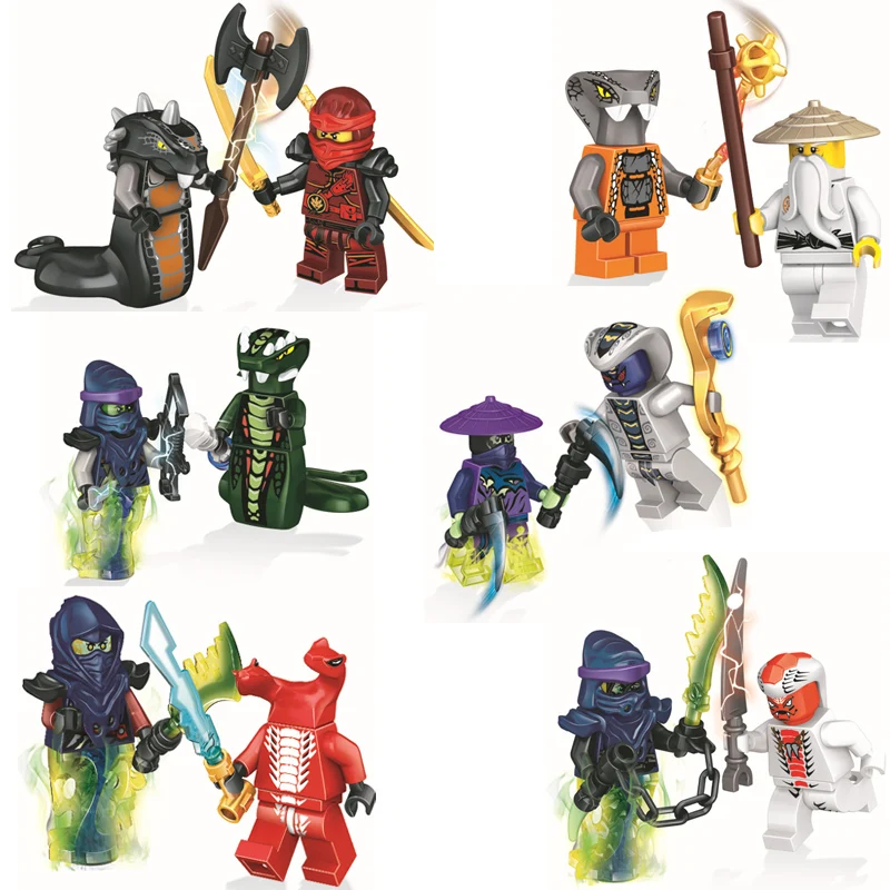 2019 новые LELE 12 шт. Jay Kai Cole Zane Lloyd Pythor змея строительные блоки наборы ninjagooinglys фильм
