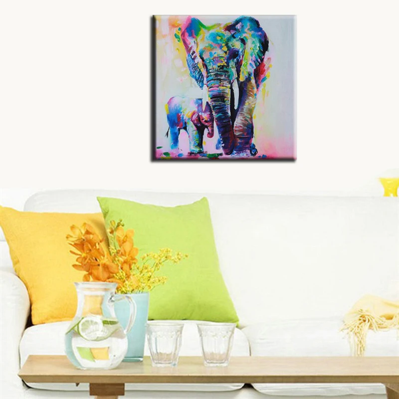 60 см акварельный слон струйная Картина на холсте без рамки картина маслом