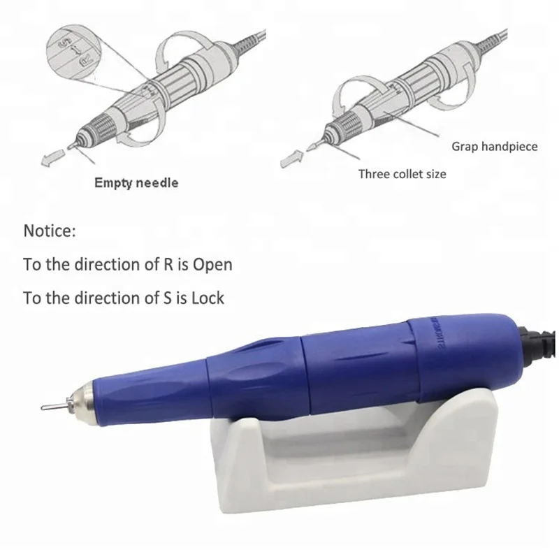 

Professional STRONG 105L Electric Nail Handpiece For Strong 210 Blue Pedicure File 40000rpm Speed Polish Nail Art Tool