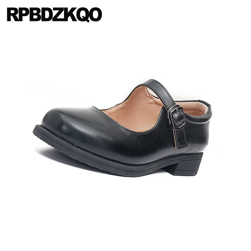 Женские винтажные Туфли Мэри Джейн ботинки оксфорды с круглым носком на