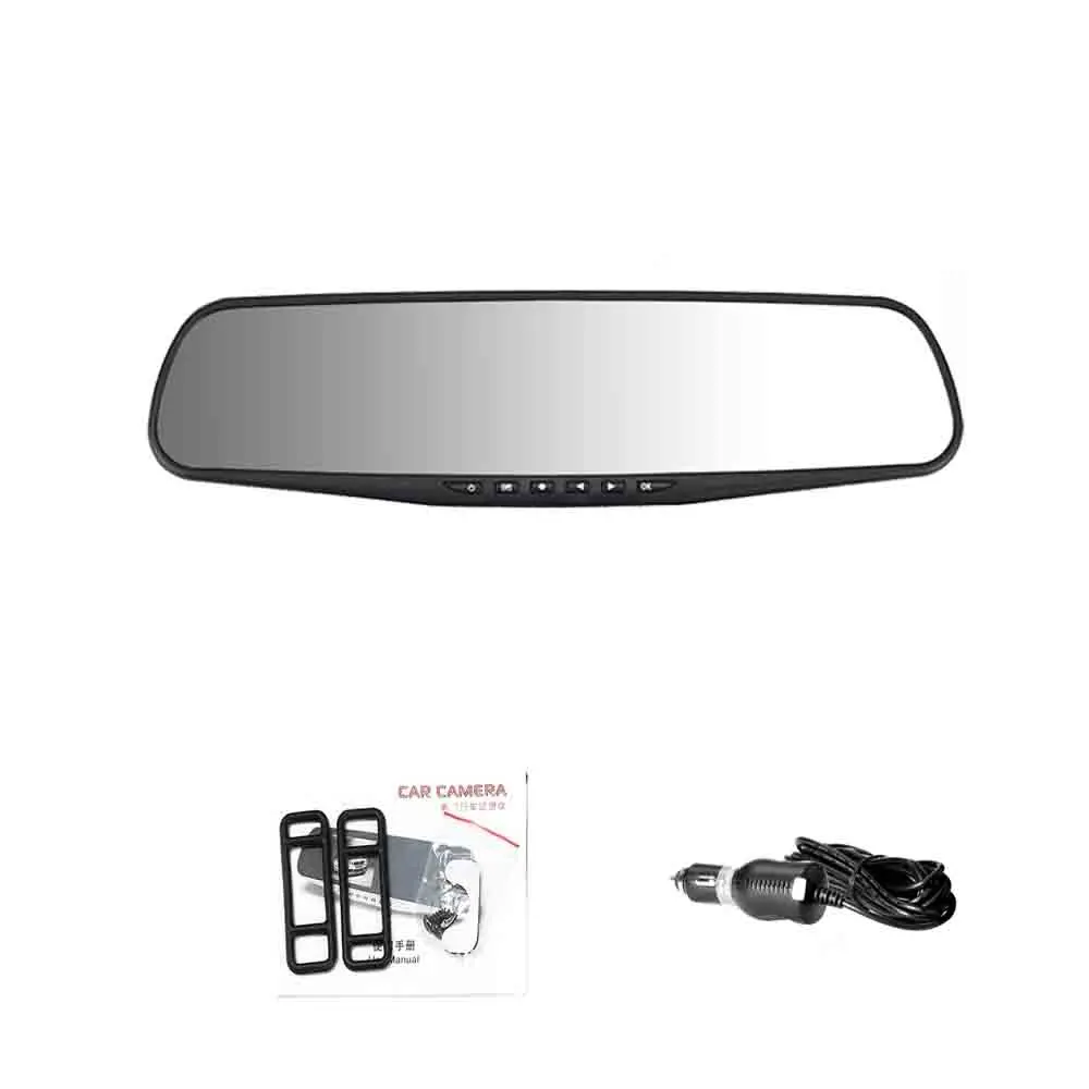 without rear camera ADDKEY Автомобильный видеорегистратор Full HD 1080P 4,3 дюймов ips сенсорный экран рекордер двойной объектив с зеркалом заднего вида Авто регистратор тире камера dvr - Название цвета: without rear camera