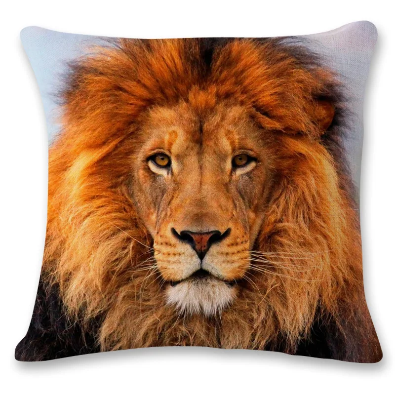 

Animal Series Cushion Cover Home Decor Tiger Elephant Monkey Throw Pillows Covers Cotton Linen Pillowcase for Sofa Decoration