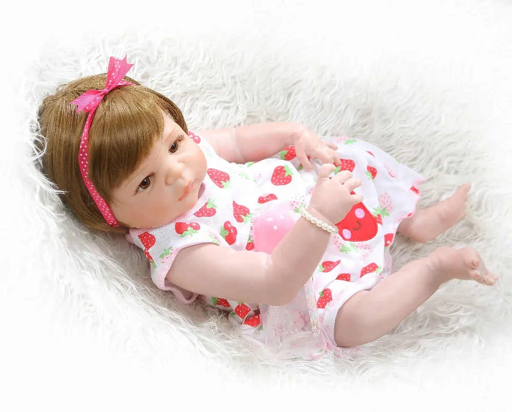 56 см кукла bebe reborn baby Милая новорожденная девочка Виктория силиконовая игрушка