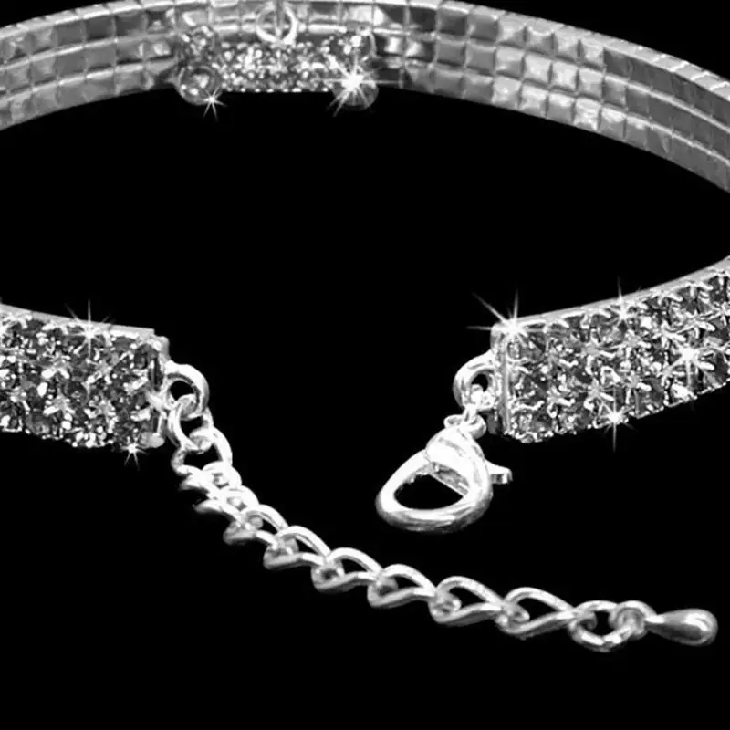 Beautiful Alloy Bling Rhinestone Dog Necklace Collar Pendant for Pet Puppy small dogs party decor