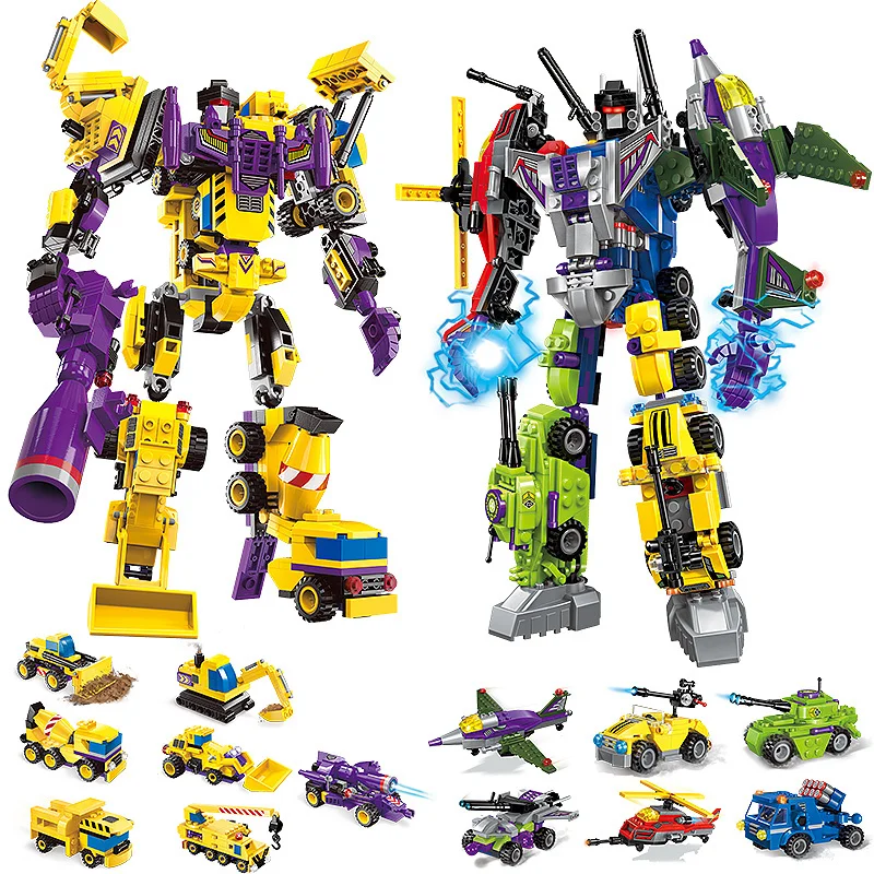 Развивающие 5 видов стилей блоки совместимые с деформацией робот детские игрушки