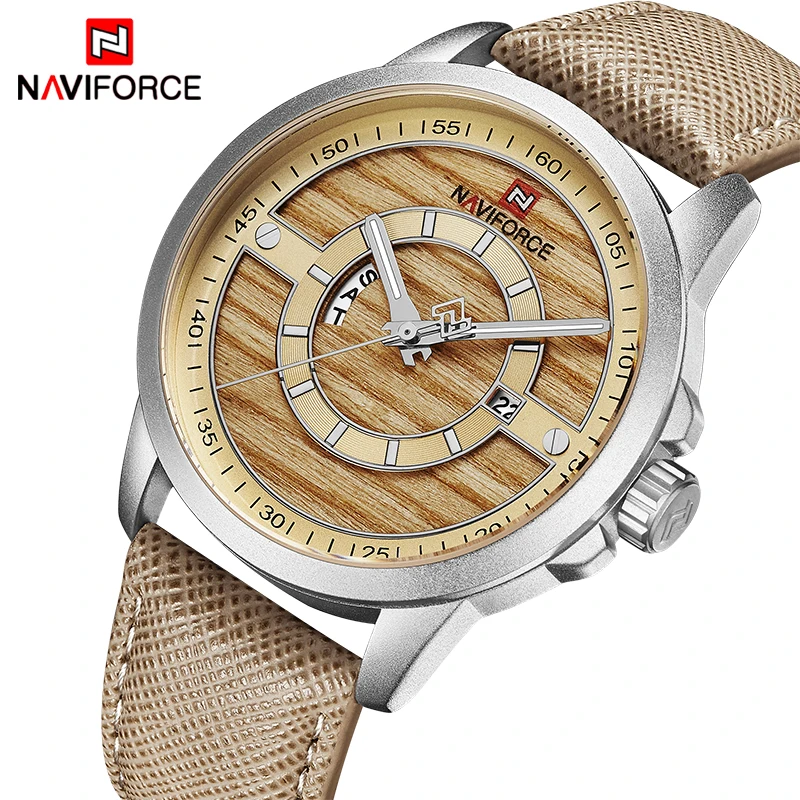 Лучшие брендовые Роскошные мужские часы naviforce модные повседневные кожаные кварцевые часы с датой мужские спортивные водонепроницаемые наручные часы Montre Homme