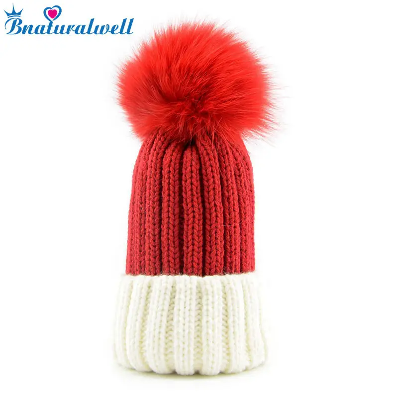 Bnaturalwell новинка детская зимняя шапка из лисьего меха модель H009S | Детская одежда и