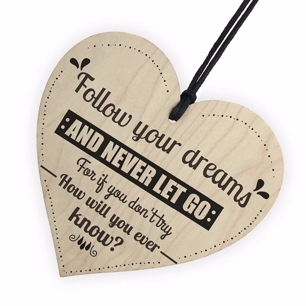 Meijiafei надписью Follow Your Dreams вдохновляющие мотивирующие деревянный подвесной знак в