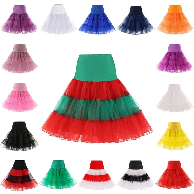 

26" Vintage Short Wedding Petticoat 50s Retro Underskirt Swing Rockabilly Fancy Net Tutu Skirt Wedding Accessories