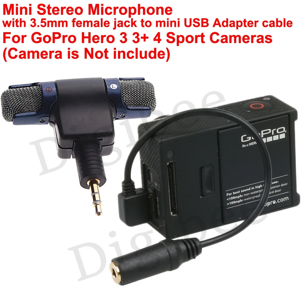 Высококачественный мини внешний стерео микрофон с золотой штекером 3 5 мм на Мини