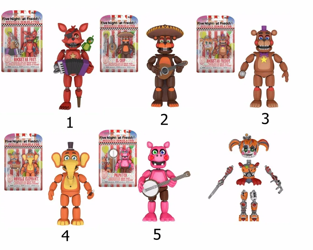 5 дюймов Five Nights At Freddy's» «пять ночей у Фредди» CHICA Фредди Бонни FOXY золото Коллекционная экшн Статуэтка новой коробке