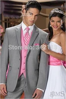 free emsgray slim fit custom made single breasted botton notch lapel mens tuxedobridegroom wedding business suitwedding suit