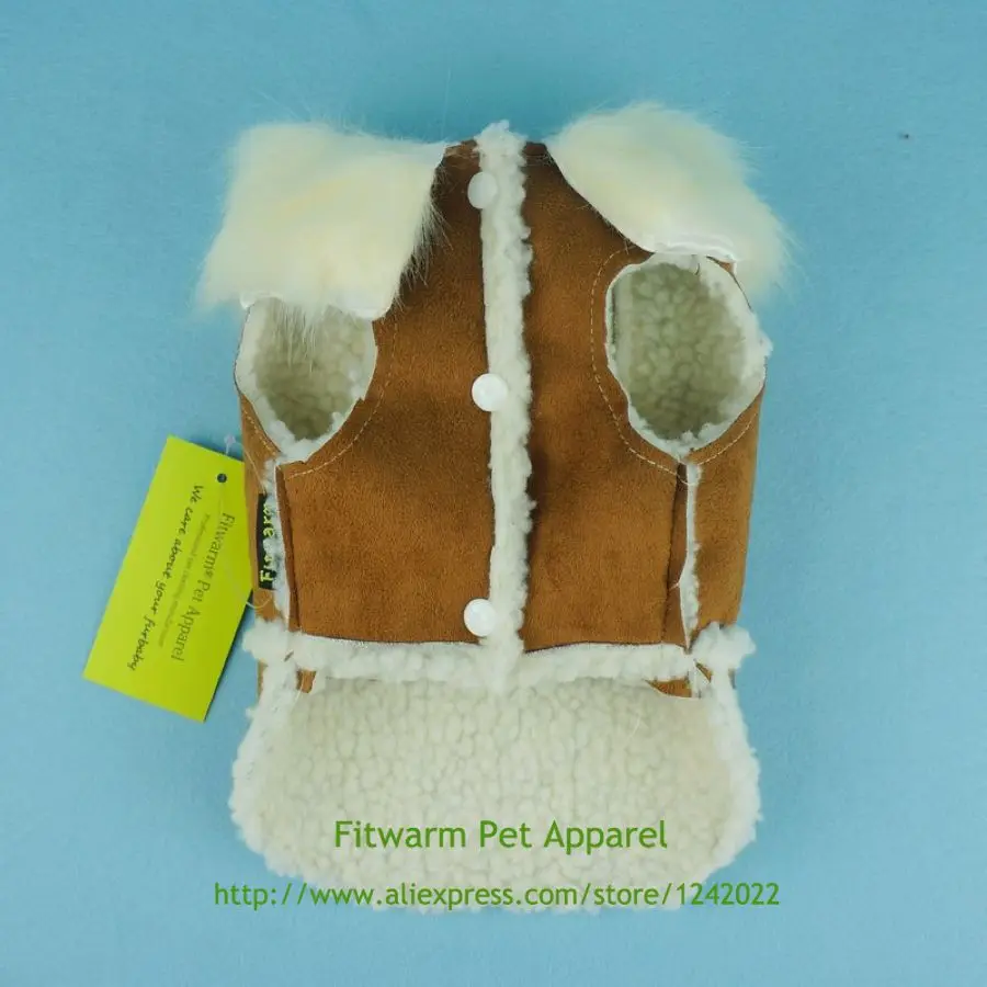 Fitwarm Искусственная овчина куртка для собак зимние пальто одежда с капюшоном