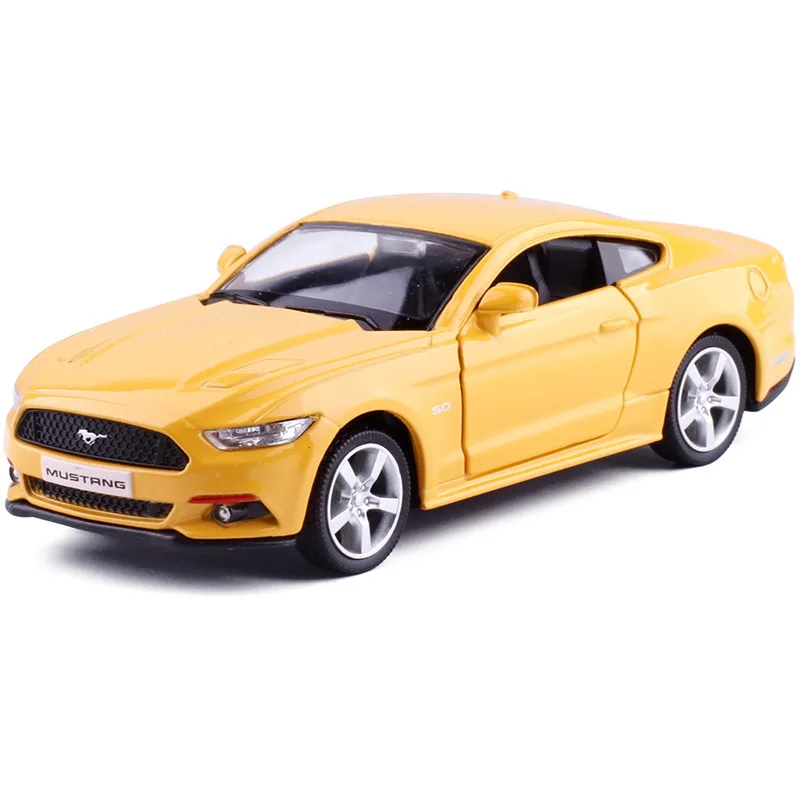 Высокая моделирования суперкар 1:36 Масштаб сплава задерживаете Ford Mustang GT автомобили Коллекция Металл Модель игрушки - Цвет: Yellow