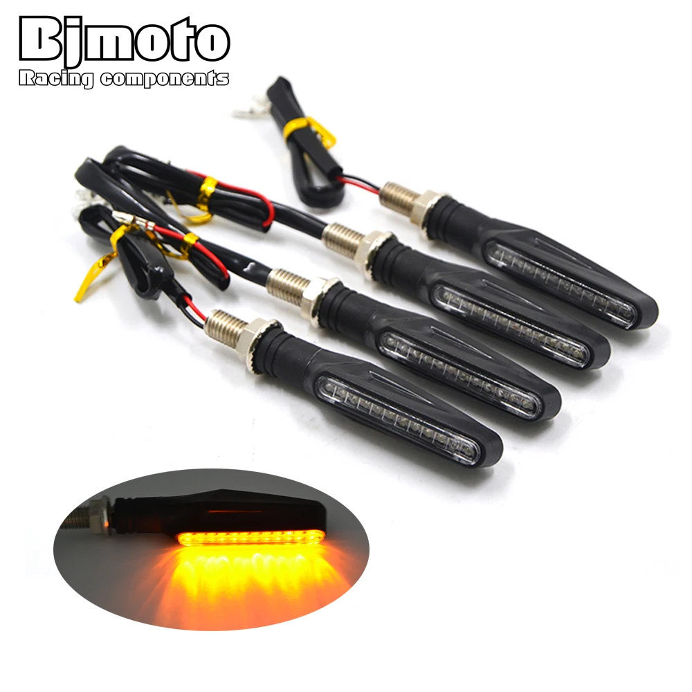 

BJMOTO 4PCS 12V Motorcycle Turn Signal Indicators Lights 12-LED Flashers Indicators Amber Blinker Motorbike Lamp For Universal