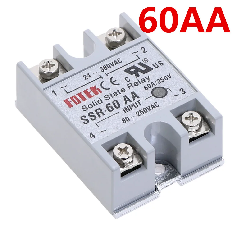 1 шт. SSR-40AA 40 AA твердотельный релейный модуль 80-250 В AC Вход 24-380VAC 40A