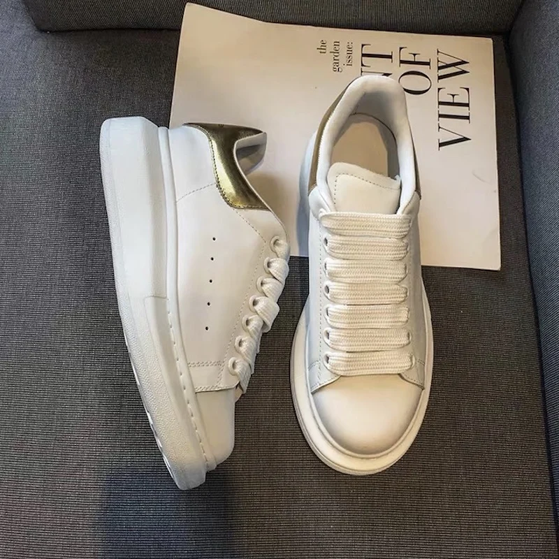 Новинка 2019 года сезон весна-осень кроссовки из натуральной кожи женская обувь на