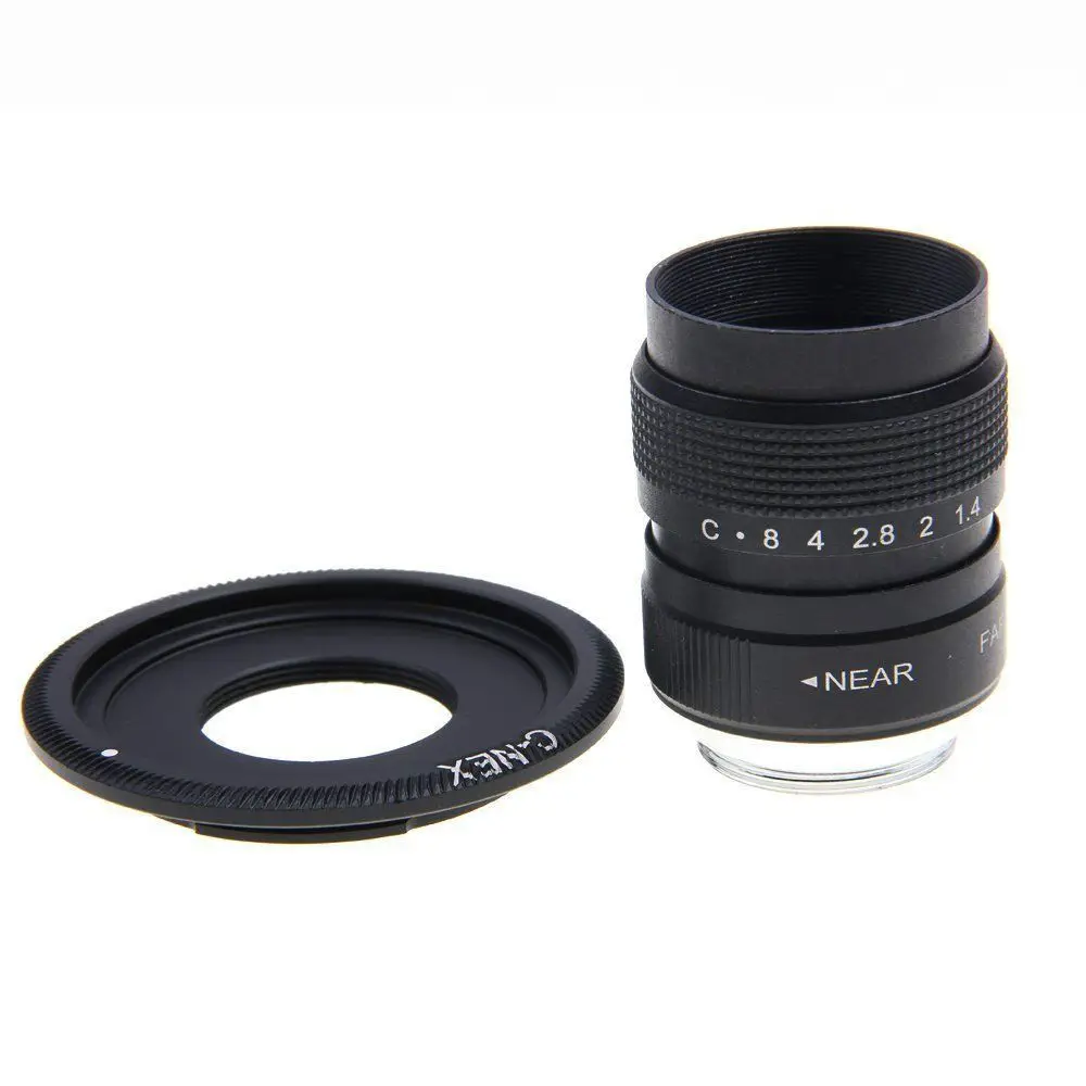 25 мм F1.4 CC TV lens + C Mount to Sony E:NEX3 NEX C3 A6000 A6500 5T NEX6 5 NEX7|fujian 25mm f1.4|tv lensfujian |