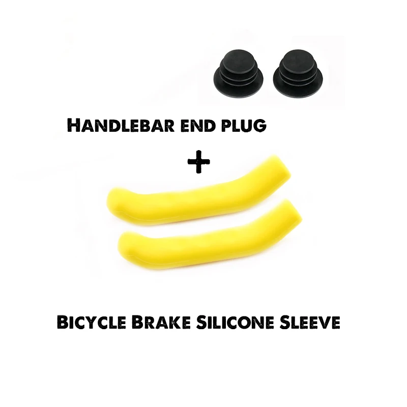 Yellow Brake Sleeve Ручки на руль велосипеда, силиконовый чехол на руль велосипеда для горного велосипеда, силиконовые противоскользящие ручки, мягкие ручки - Цвет: Yellow Brake Sleeve