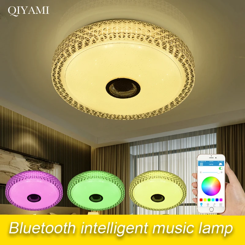 RGB приложение светодиодный потолочный светильник заподлицо 24 Вт Музыка с Bluetooth