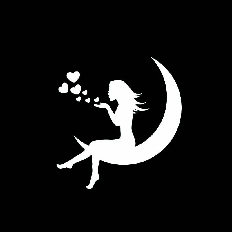 TGS 12 9*13 6 см Девушка сидит на Луне играть с сердцами популярная модная стильная