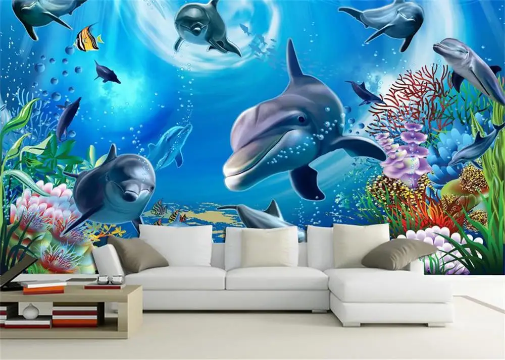 3D обои/пользовательская фотобумага/3 d подводный мир