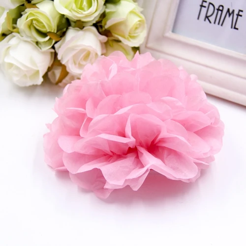 Pink 15 шт. 4/6/8 дюймовый помпон из бумажной салфетки Бумага Pom Poms, цветок, поцелуй, мячи, украшение дома, запас для свадебной праздничные вечерние поставки - Цвет: Pink