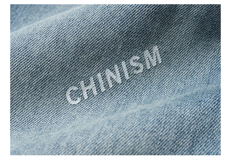 CHINISM логотип печати мыть джинсы мужские Повседневное Модные ботильоны