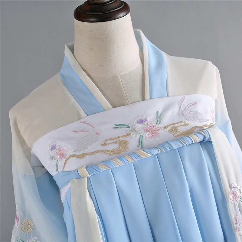 Новинка Hanfu Женский китайский стиль вышивка грудь юбка костюм свежее и