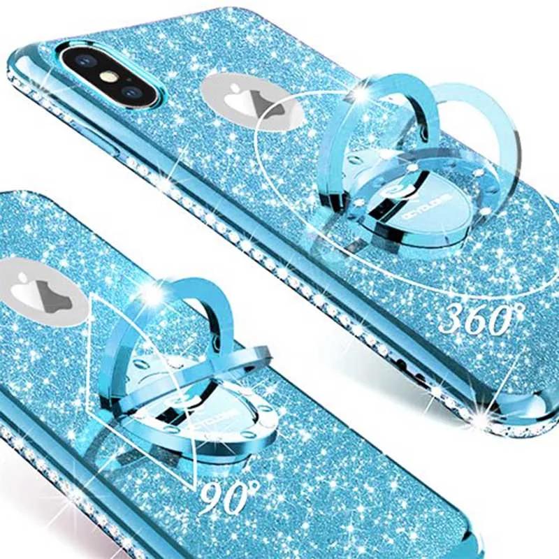 Роскошный противоударный Прозрачный чехол для iphone x с подставкой на 360 градусов