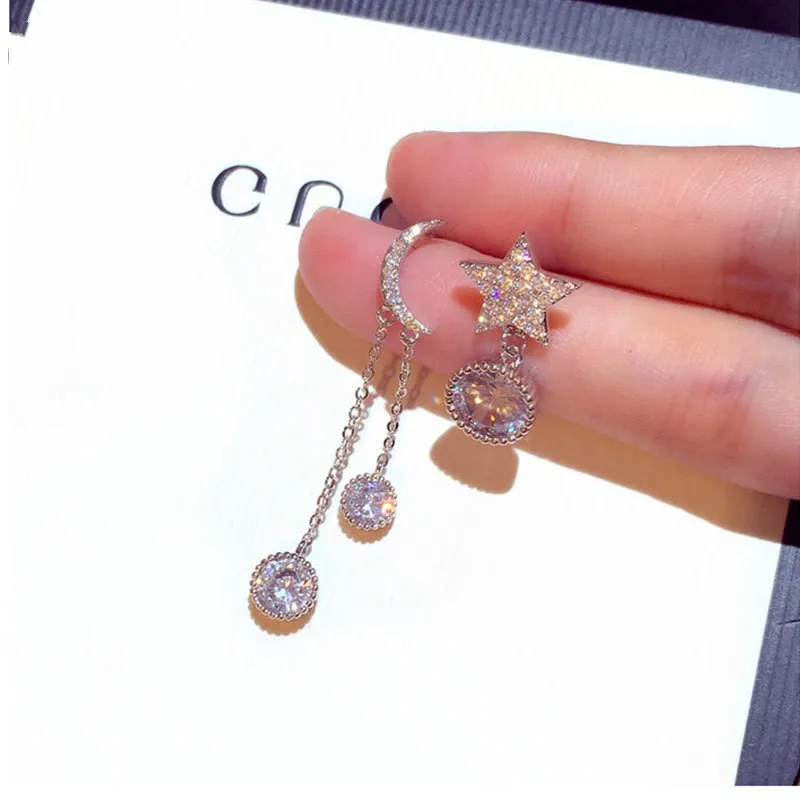 Серьги подвески choucong из серебра 925 пробы с фианитом AAAAA|Серьги-подвески| |