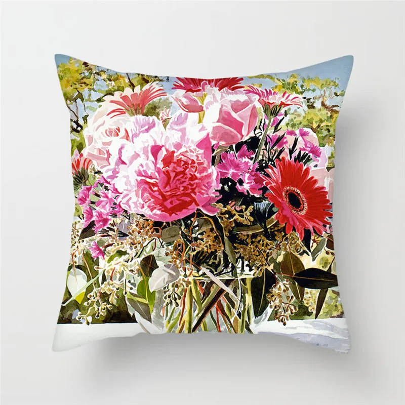 Яркая Цветочная Масляная картина Fuwatacchi наволочка для подушки розы хризантемы