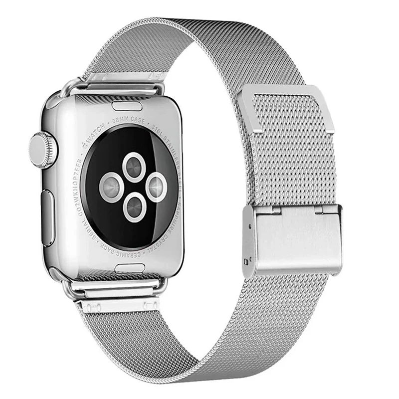 Миланский ремешок для Apple Watch Band 42 мм 38 мм 40 мм 44 мм металлический браслет из нержавеющей стали сетчатый ремешок для часов iwatch Serise4321 - Цвет ремешка: silver