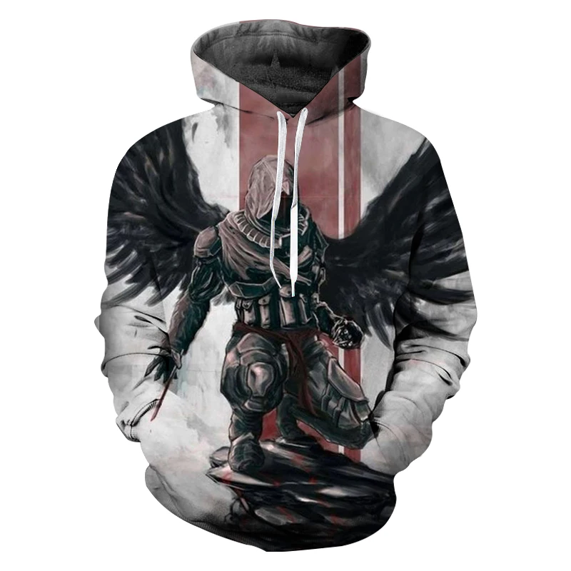 Белые толстовки с 3D принтом длинные мужские Assassins Creed Sudaderas Para Hombre повседневный