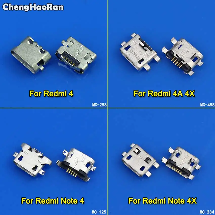 ChengHaoRan 10 шт. мини микро USB зарядка док порт разъем питания для Xiaomi Redmi 4 4A 4X Note