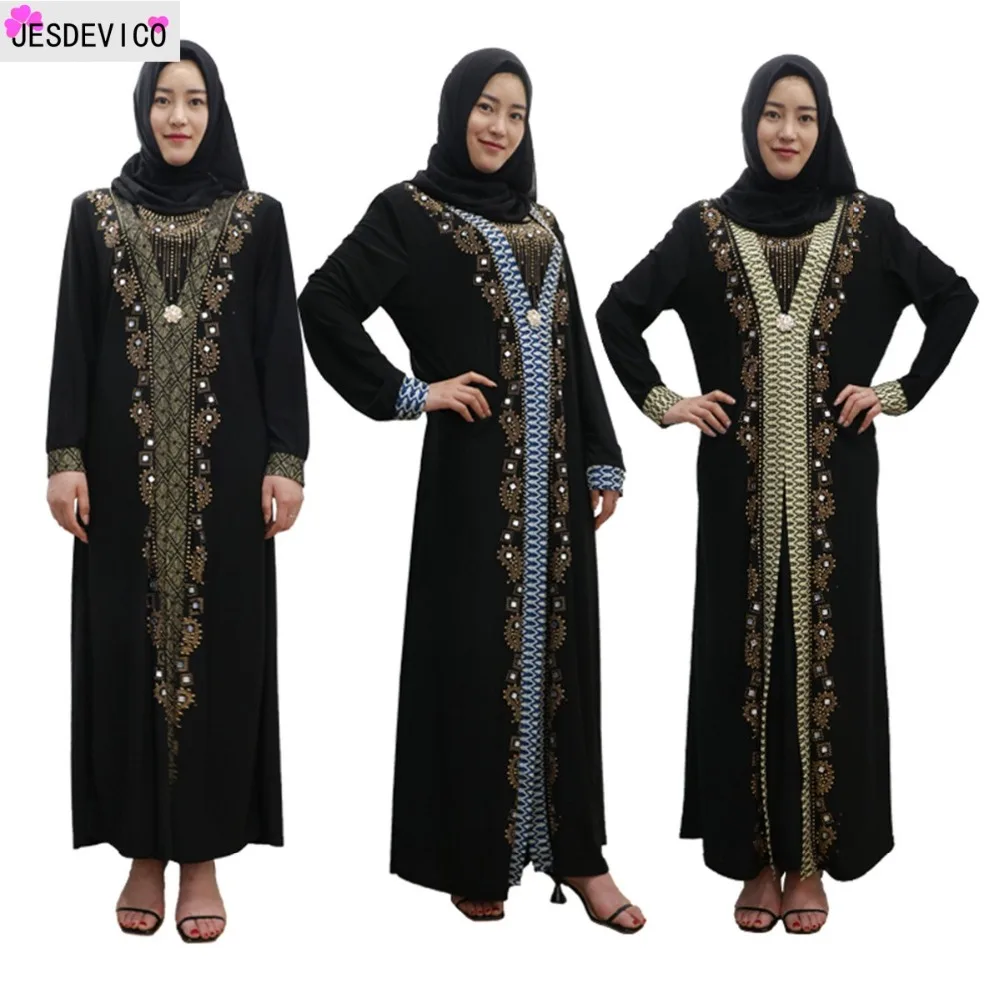 Новый Алмаз Vneck черный большой Размеры платье Арабская турецкий мусульманских Sexy