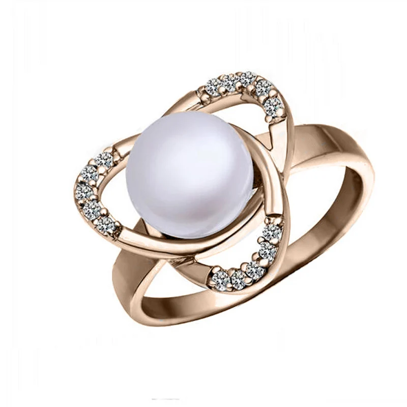 ring size 17mm Модные Австрийские кристаллы для женщин, Пресноводный Жемчуг, треугольная подвеска, ожерелье/серьги/кольца, ювелирные наборы - Окраска металла: ring size 17mm