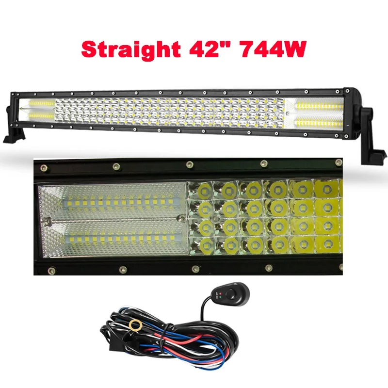STRAIGHT 42 INCH VISORAK 22 32 42 5" четыре ряда прямой изогнутый СВЕТОДИОДНЫЙ светильник 4x4 4wd внедорожный светодиодный бар для автомобиля лодки 4WD 4x4 грузовик внедорожник ATV Jeep - Цвет: STRAIGHT 42 INCH