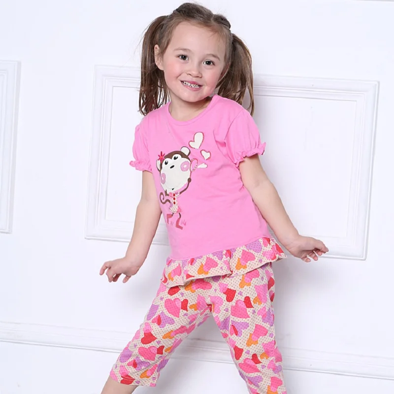 Hooyi летний комплект одежды для маленьких девочек розовая Зебра Детские костюмы