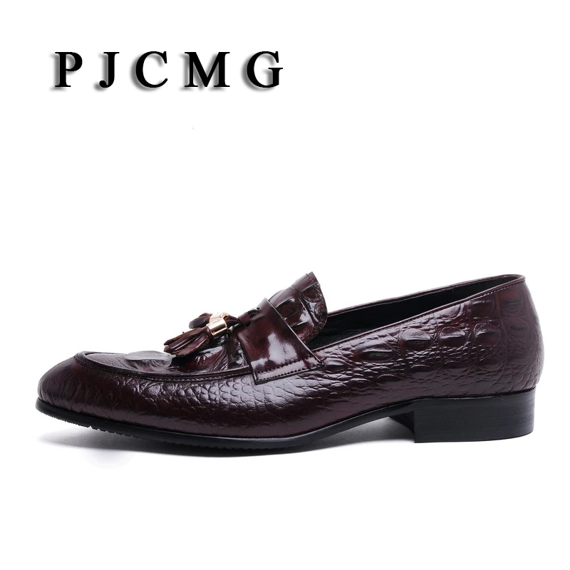 PJCMG Весенние Новые мокасины из натуральной кожи крокодила дышащие повседневные