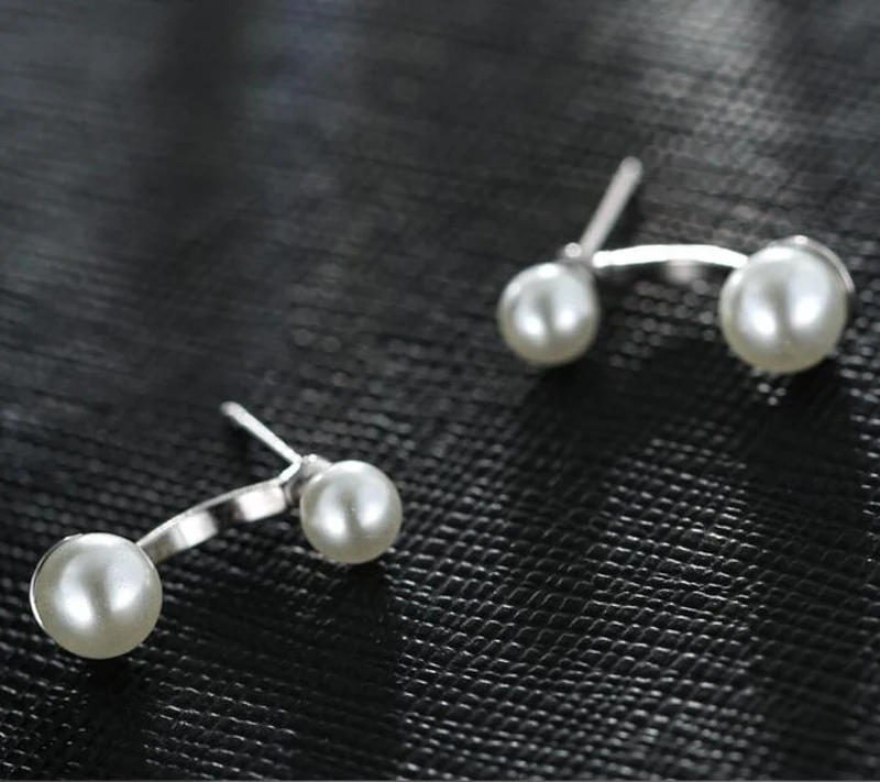 Имитация Перл Серьги Стержня для Женщин Ювелирные Изделия 2017 Посеребренная